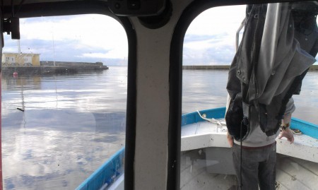 Första turen efter reperation fick vända strax utanför hamnen när båten började gå ojämnt:(